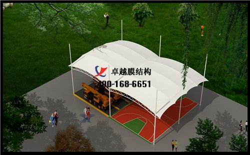   晉城膜結(jié)構(gòu)籃球場【玨山賓館籃球場等】工程設計施工案例