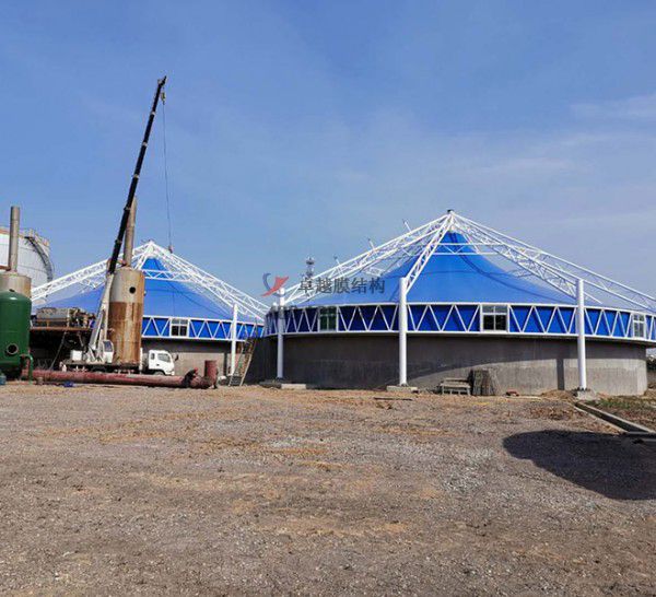 延安污水廠<font color='red'>污水池膜結(jié)構(gòu)</font>設(shè)計(jì)施工【案例圖片】 　　