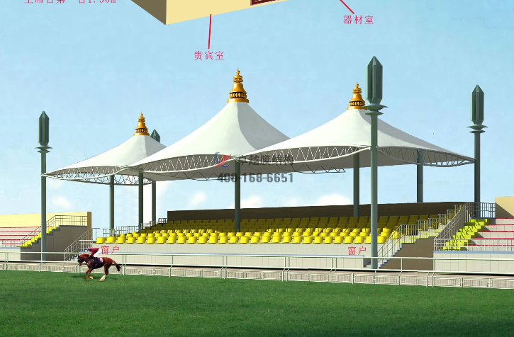 洛陽市<font color='red'>膜結構看臺</font>【洛陽一中等】專業(yè)生產廠家