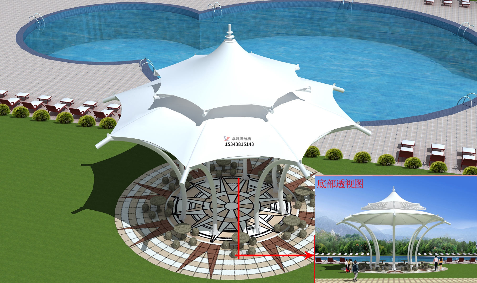 桐柏<font color='red'>膜結(jié)構(gòu)景觀</font>【張拉膜景觀】承包安裝價格