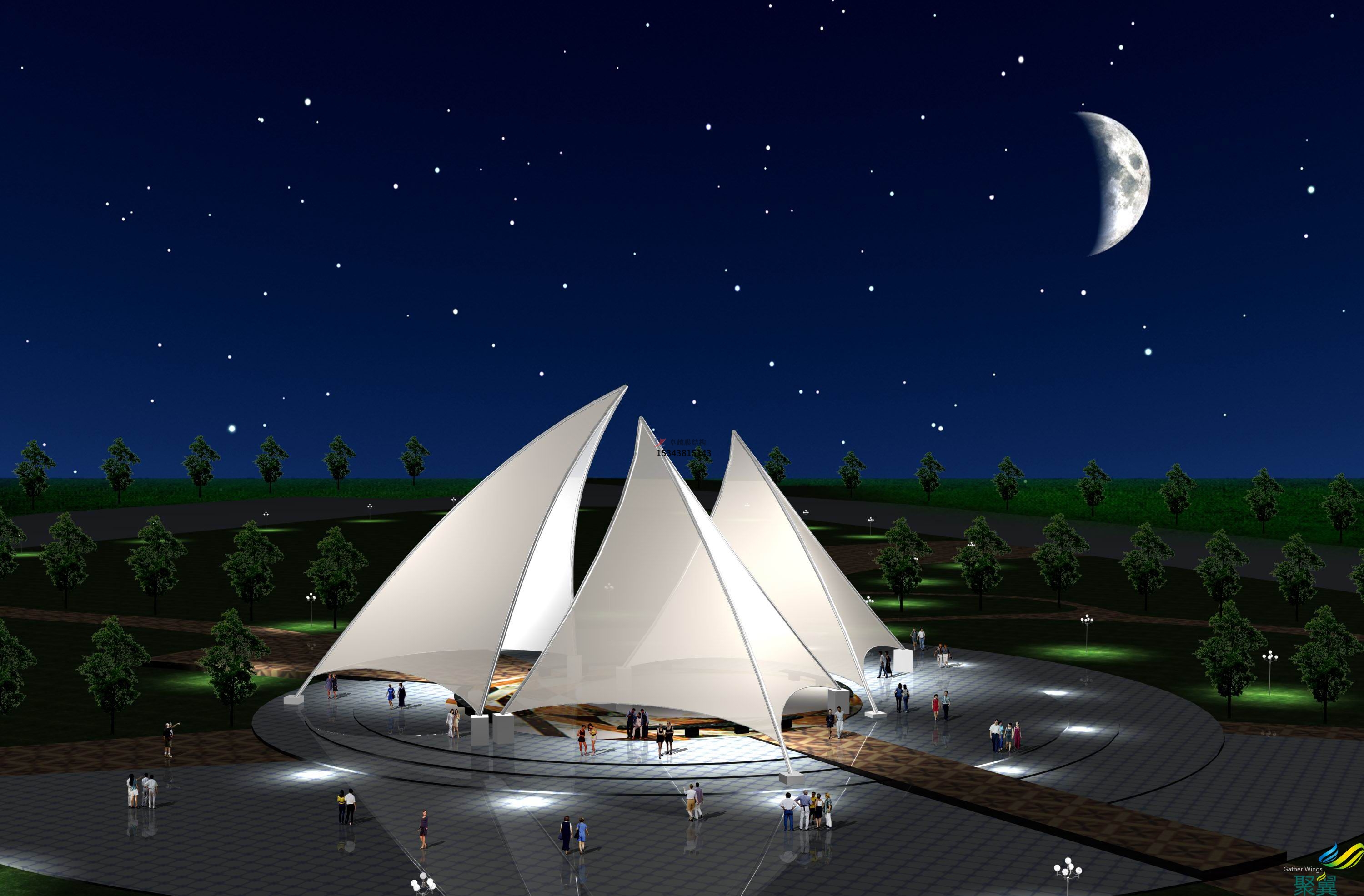 易門<font color='red'>膜結(jié)構(gòu)景觀</font>【張拉膜景觀】承包安裝價格