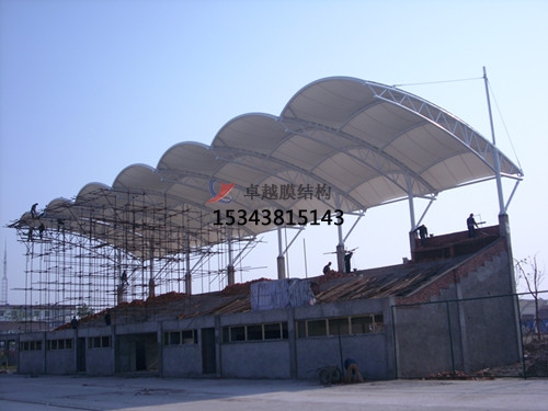 嵐皋體育公園膜結構【看臺雨棚】門球場案例