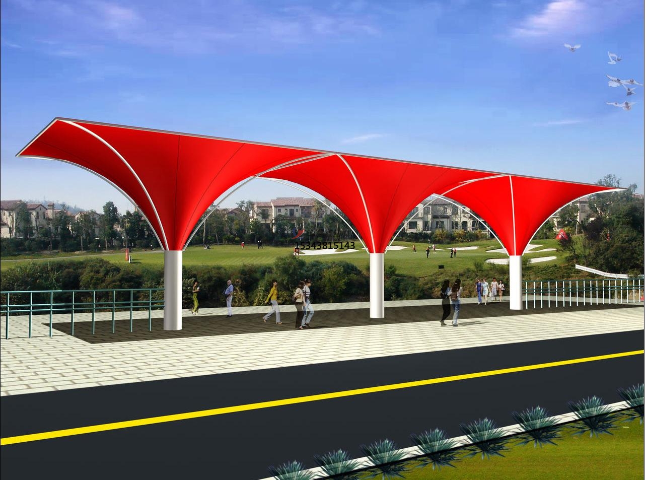 谷城<font color='red'>膜結構景觀</font>【張拉膜景觀】行業(yè)領先