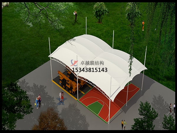 信陽網(wǎng)球場膜結(jié)構頂蓋/籃球場屋頂/門球場雨棚安裝