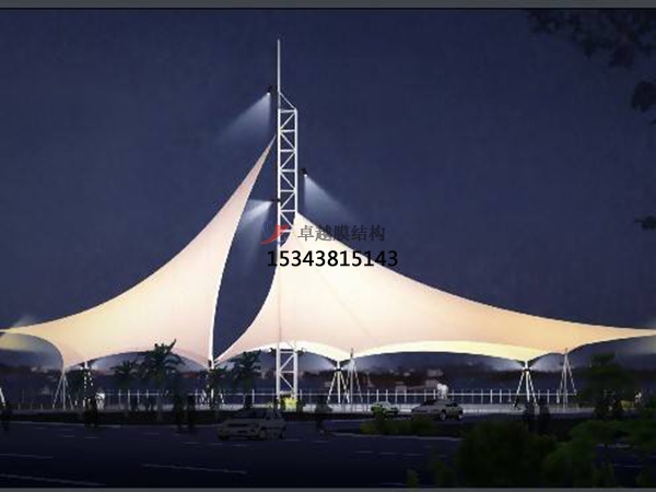 商業(yè)廣場張拉<font color='red'>膜結(jié)構(gòu)景觀</font>棚/雨棚設(shè)計搭建